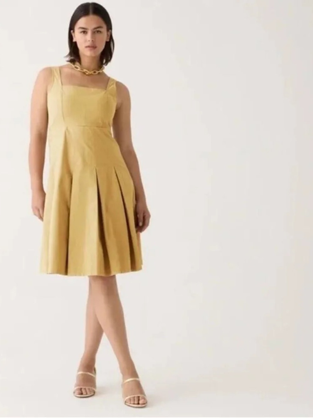 JCREW | Sleeveless Square-neck MIDI in Camel 🐪